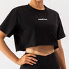 012 Camiseta Crop Top Manga Corta - Negro