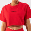 012 Camiseta Crop Top Manga Corta - Rojo