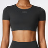 087 Crop Top de Manga Corta - Negro